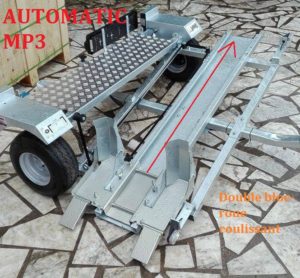 Remorque transversale Easy Load : Automatic (2 roues jusqu'à 250kg) - BSM  Remorques et locations